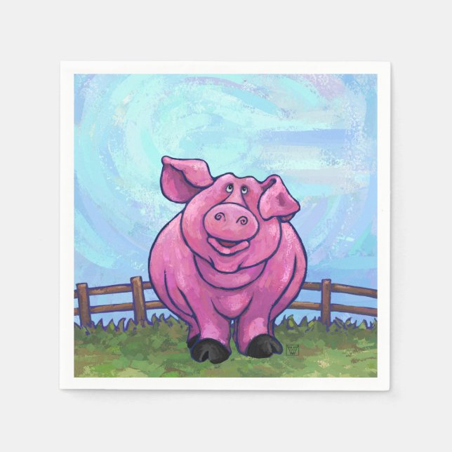 Pig Gifts & Accessories Napkin (Front)