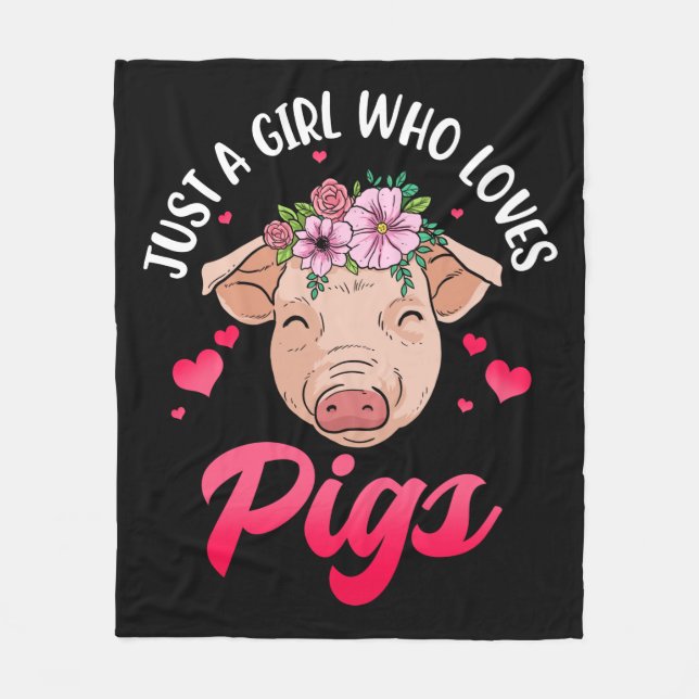 Pig Gifts For Pig Lovers Women Pig Gift Swine Pig Fleece Blanket (Front)