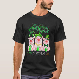 Pig Happy St Patricks Day Family Farmer Farming Lo T-Shirt