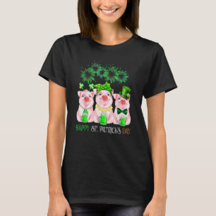 Pig Happy St Patricks Day Family Farmer Farming Lo T-Shirt