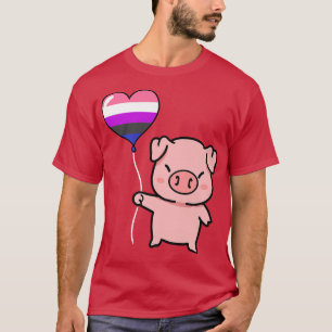 Pig Heart Balloon Genderfluid Premium T-Shirt