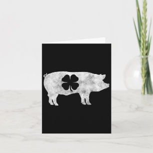 Pig Hog Bbq Meat Gift St. Patrick's Day Shamrock I Card