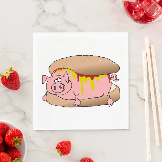 Pig Hot Dog Napkin (Creator Uploaded)