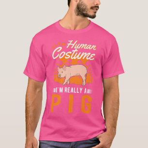 Pig Human Costume Halloween Pig Premium4523 T-Shirt
