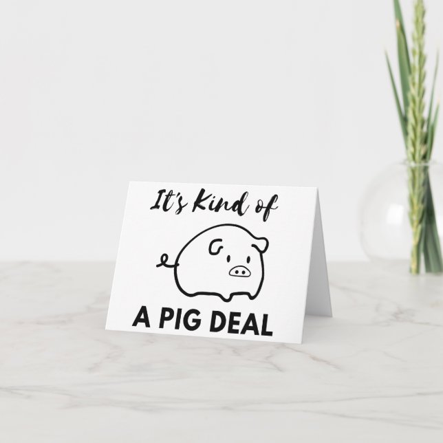 Pig Humour: It's a BIG (Pig) Deal  Thank You Card (Front)
