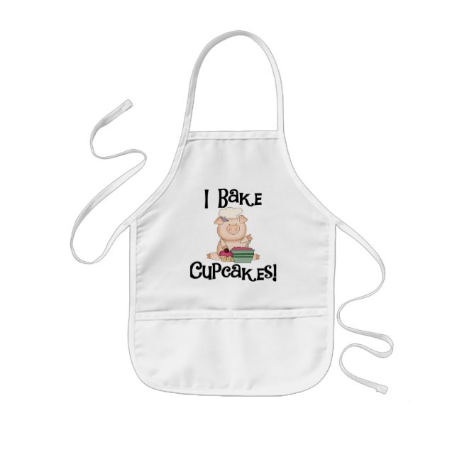 Pig I Bake Cupcakes Tshirts and Gifts Kids Apron (Front)