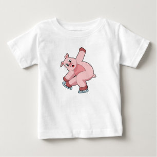 Pig Ice skating Ice skates Baby T-Shirt
