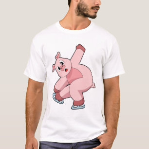 Pig Ice skating Ice skates T-Shirt