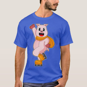 Pig Ice skating Ice skates T-Shirt