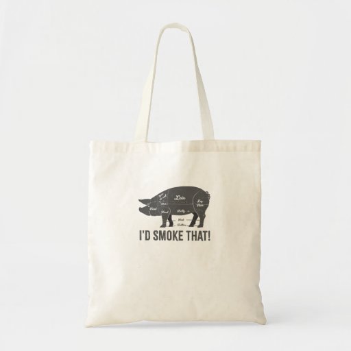 Image of Pig I'd Smoke That BBQ Fathers Day Tote Bag