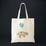 Pig in a balloon tote bag<br><div class="desc">"Desenho estilo fofinho de porquinho subindo com balão".</div>