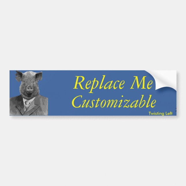 Pig in business Suit Customisable Bumpersticker Bumper Sticker (Front)