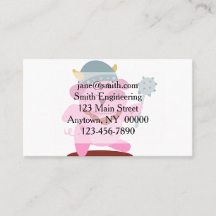 Pig in costume of viking choose background colou business card