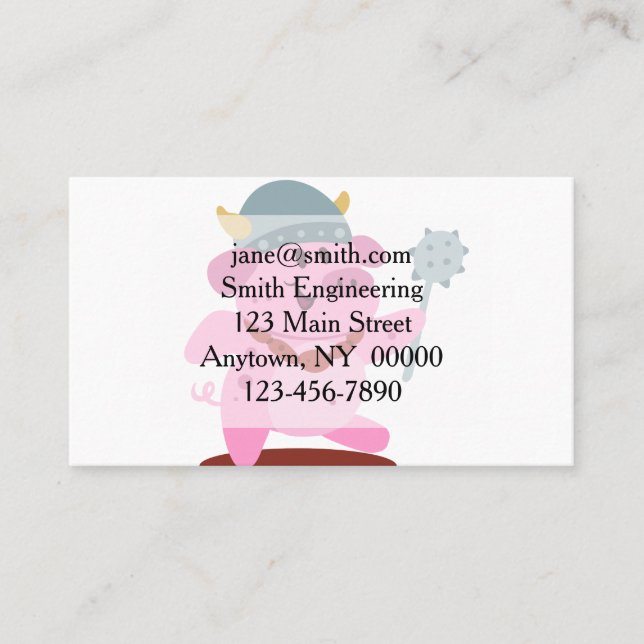 Pig in costume of viking | choose background colou business card (Front)