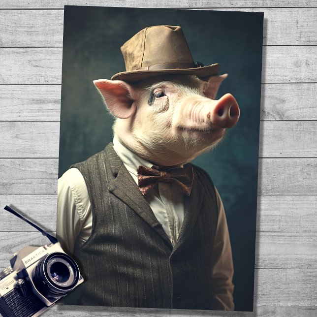 Pig in Gentleman's Clothing 2 Decoupage Paper (Creator Uploaded)