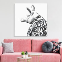 Pig in Jaguar Fur Coat (Snow)