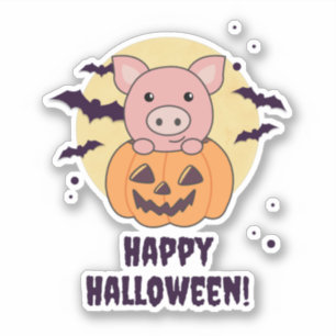 Pig In Pumpkin Sweet Pigs Happy Halloween