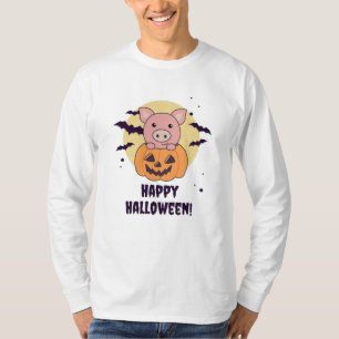 Pig In Pumpkin Sweet Pigs Happy Halloween T-Shirt