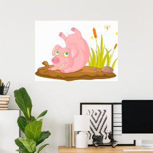 Pig In The Mud Poster