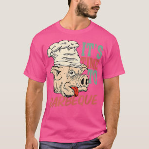 Pig It's Time To Barbeque Vintage Retro Funny T-Shirt
