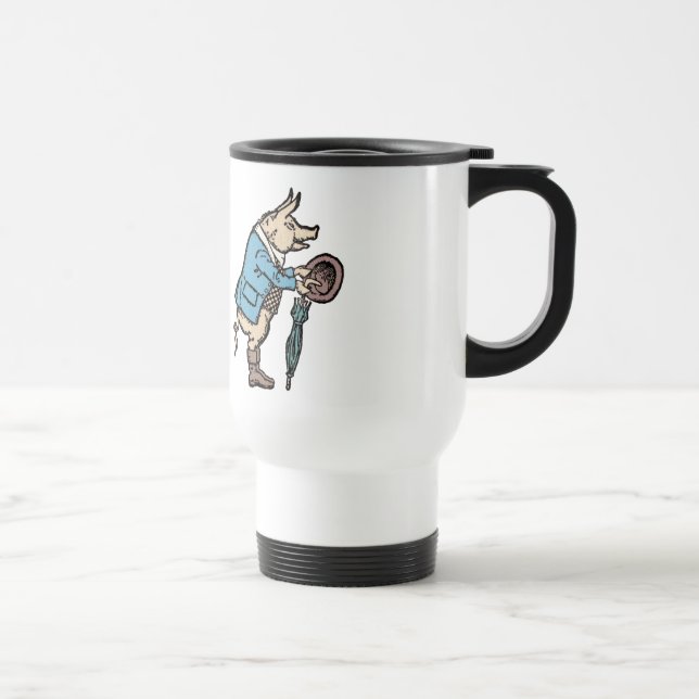 Pig Jacket Piggy Cute Formal Antique Travel Mug (Right)