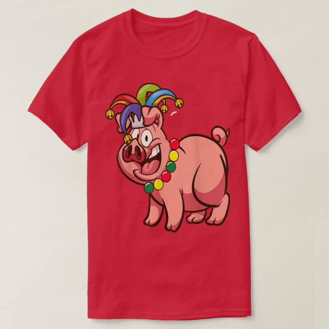 Pig Jester Juneteenth Cute Melanin Pride African A T-Shirt (Design Front)
