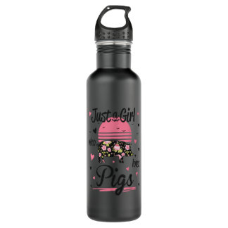 Pig Just A Girl Who Loves Pigs  710 Ml Water Bottle