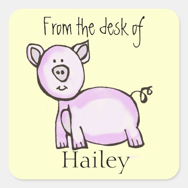 Pig kids stationery sticker (Front)