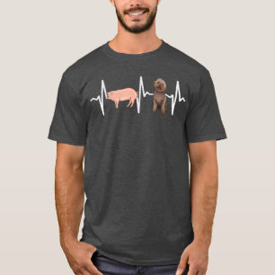 Pig Lagotti Romagnoli Heartbeat Dog Lover T-Shirt