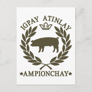 Pig Latin Postcard