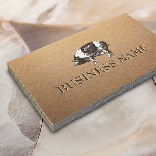 Pig Livestock Farming Rustic Kraft Business Card