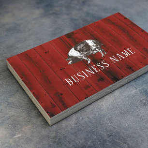 Pig Livestock Farming Rustic Red Barn Wood Business Card