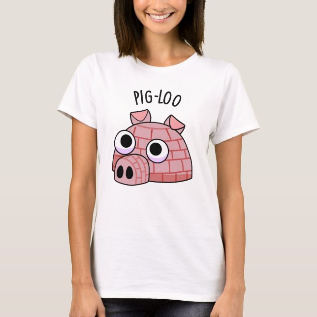 Pig-loo Funny Igloo Pun  T-Shirt (Front)