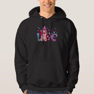 Pig Love Hearts Valentine's Day Farm Animal Pigs Hoodie