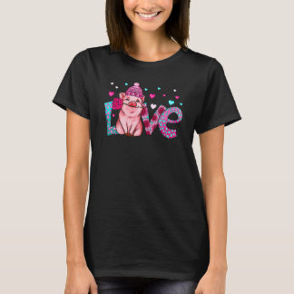 Pig Love Hearts Valentine's Day Farm Animal Pigs T-Shirt