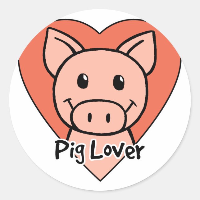 Pig Lover Classic Round Sticker (Front)