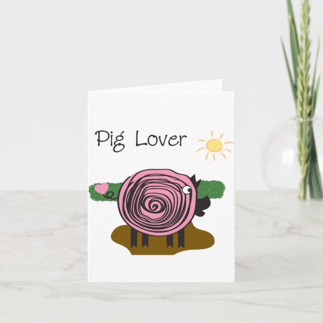 Pig Lover note card (Front)