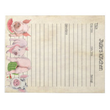 Pig Lover Recipe Pad - Perfect for sharing