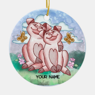 Pig Lovers   Ceramic Tree Decoration