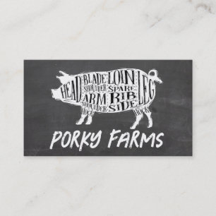 Pig Meat Cuts Diagram Butcher Business Card