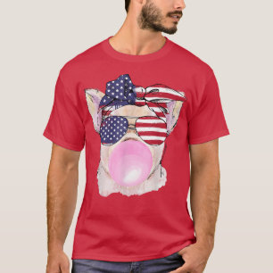 Pig Merica 4th of July Patriotic Girls Kid America T-Shirt