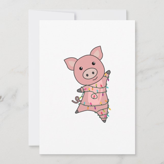 Pig Merry Christmas Animals Pigs Adult Cloth Face  Holiday Card (Front)