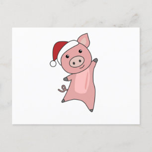 Pig Merry Christmas Animals Pigs Postcard