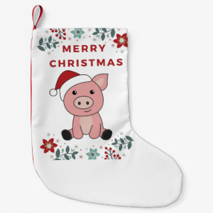 Pig Merry Christmas Animals Pigs Small Christmas Stocking