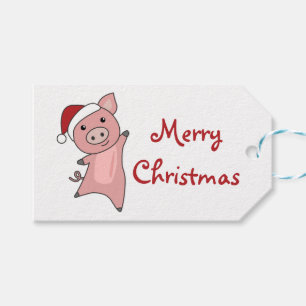 Pig Merry Christmas Animals Pigs Trucker Hat Gift Tags