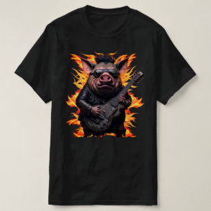 Pig Metal Guitar I Ham Rock And Roll Musician Hot  T-Shirt
