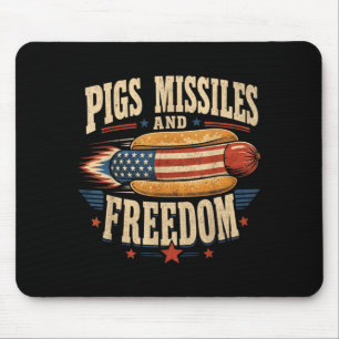 Pig missiles and freedom 4th of july patriotic mouse mat