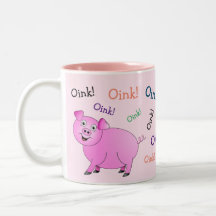 Pig mug 'oink!'