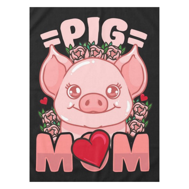 Pig Mum | Gift For Owner Pig  Mum Tablecloth (Front)
