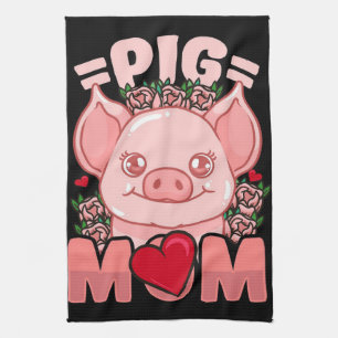 Pig Mum Gift For Owner Pig Mum Tea Towel